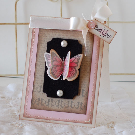 Stamps:  Butterfly Dreams, Background Basics: Text Style II<br />
Ink: Smokey Shadow, True...