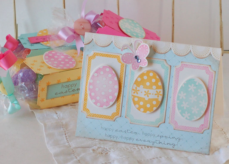 Stamps:  Egg Hunt, Dot Spot (scallop on card), Fillable Frames #1<br />
Ink: Hibiscus Burst,...