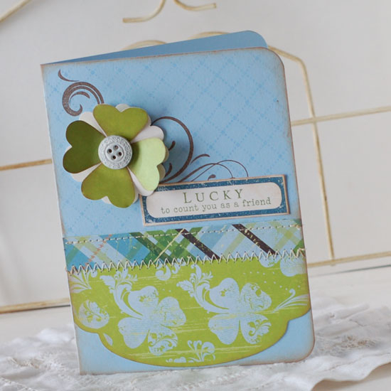 Stamps: Luck of the Irish, Background Basics: Tin Type, Fancy Flourishes<br />
Ink: Spring...