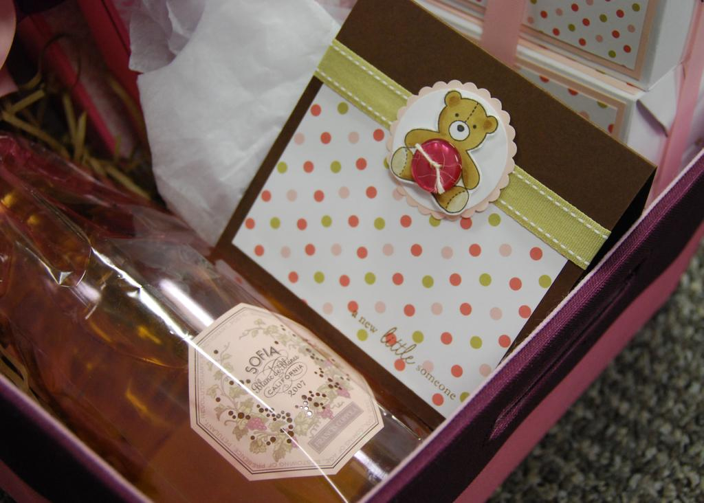 Here is the closeup of the basket also showing the card I made to compliment the colors in the...