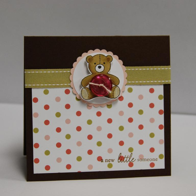 This is the front of the card I made using the Baby Button Bits and Inside &amp; Out: Baby.