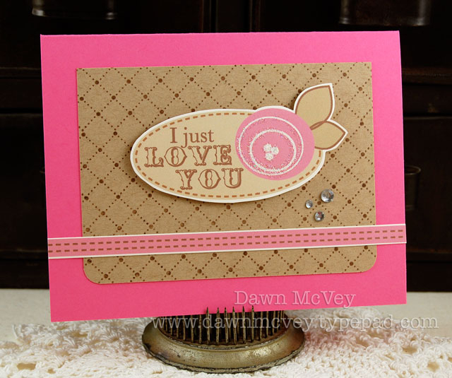 Paper: hibiscus burst, kraft<br />
Stamps: Background Basics: Tin Types<br />
Ink: dark...