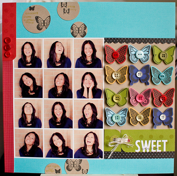 These butterflies are so beautiful and easy to use!  I found the inspiration from this on a card...