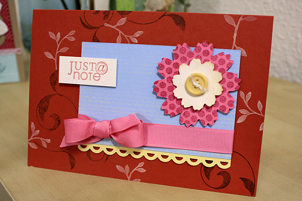 Stamps: Polka Dot II, Turning a new leaf, Take note.<br />
Paper: Terracotta tile, spring rain,...