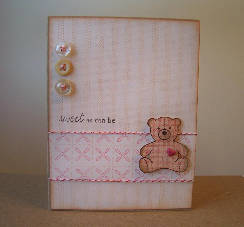 with retired Linen background from Stampin up, and Ticking Stripe Backgrounder from Cornish...