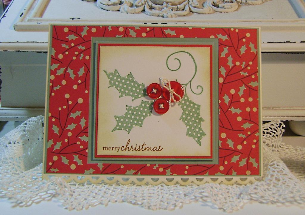 Holiday Button Bits - Holly on Holly