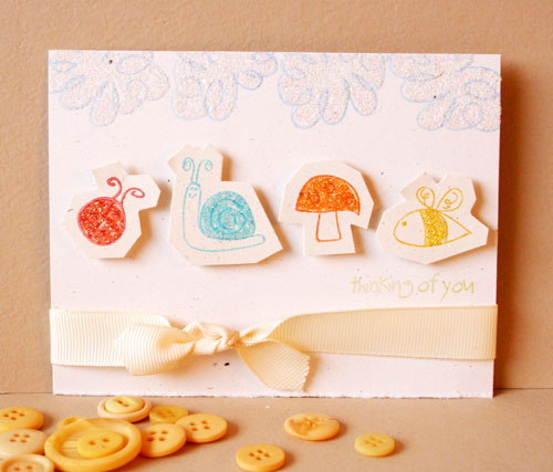 stamps: Springtime Doodles stamp set<br />
ink: Summer Sunrise, Spring Moss, Hibiscus Burst,...