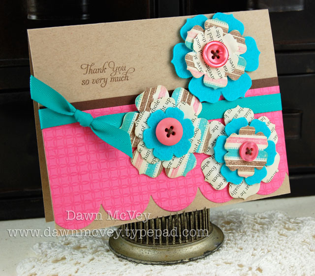 Paper: kraft, rustic cream, dark chocolate, hibiscus burst, vintage book print<br />
Stamps:...