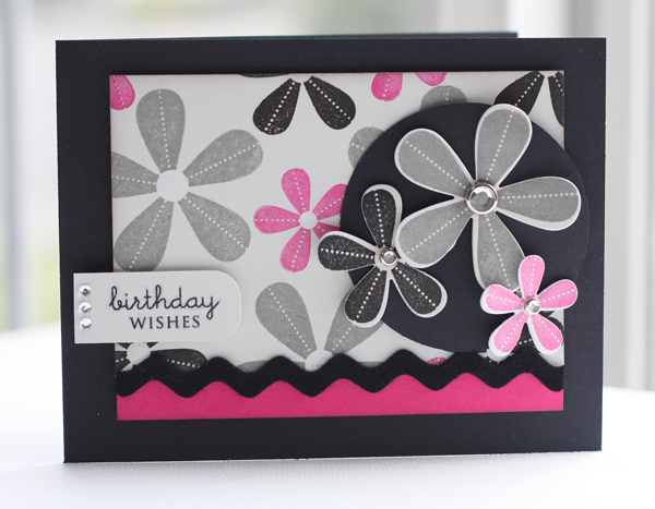 Stamps- Beautiful Blooms II, Mega Mixed Messages<br />
Ink- True Black, Soft Stone, Raspberry...