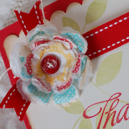 Thank You card:<br />
 Stamps:  Beautiful Blooms II, Turning a New Leaf, Big and Bold Wishes<br...