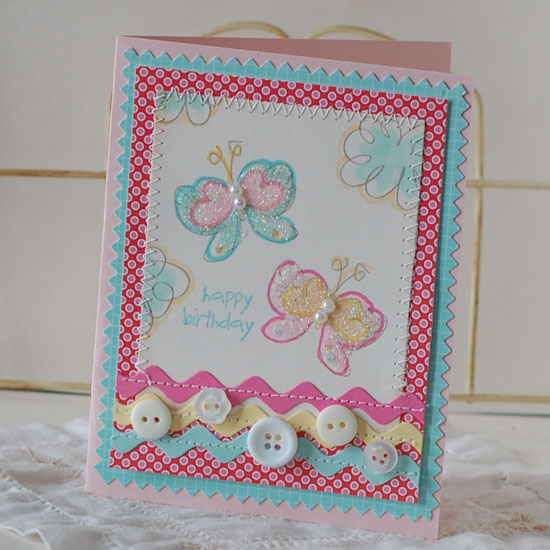 Stamps:  Springtime Doodles<br />
Ink:  Smokey Shadow, Hawaiian Shores<br />
Carstock:...