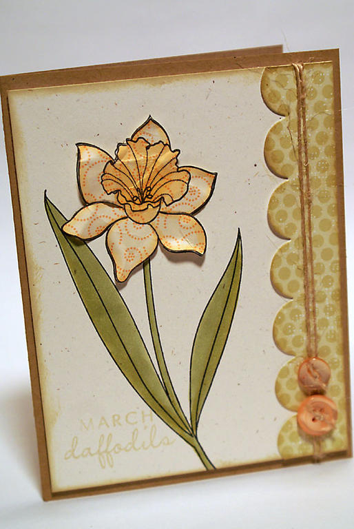 stamps: Year of Flowers: Daffodils (Papertrey Ink)<br />
<br />
ink: True Black, Tea Dye Duo...