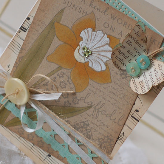 Stamps:  Year of Flowers: Daffodil, Background Basics: Botanical, Background Basics: Text...