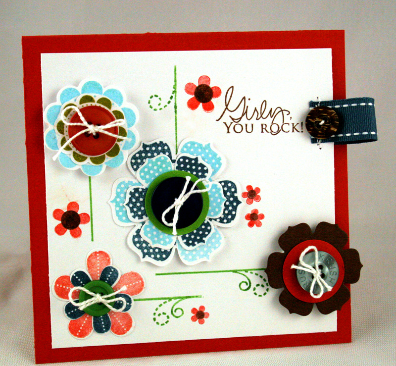 Girly You Rock Supplies<br />
<br />
Stamps: Beautiful Blooms II, Signature Greetings, Women...