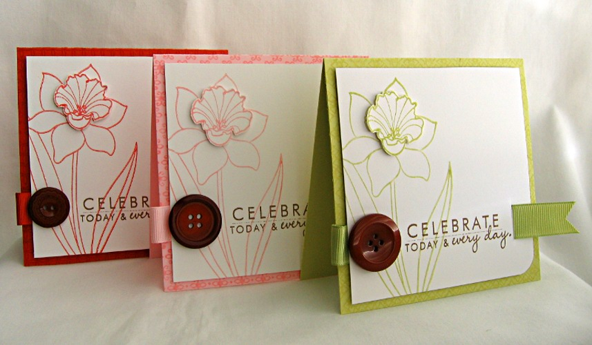 Stamps:  Year Of Flowers: Daffodils &amp; Background Basics: Botanical<br />
Ink:  Terracotta...