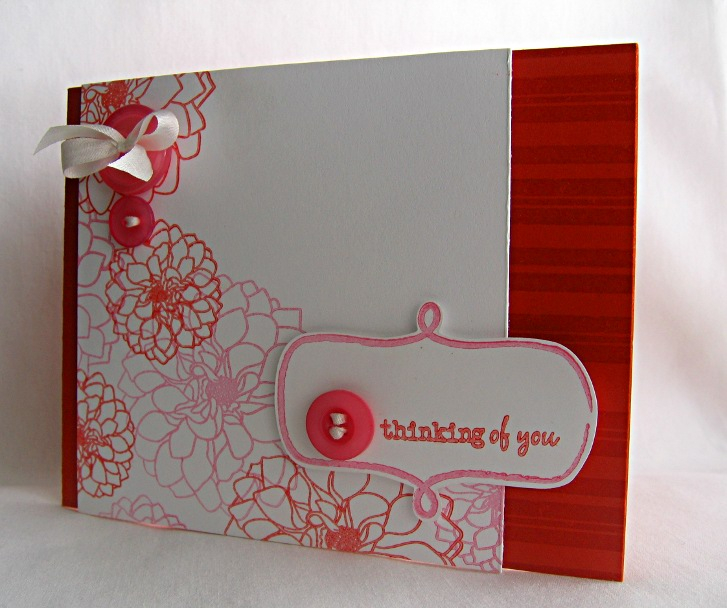 Stamps:  Distressed Stripes, Delightful Dahlia &amp; Fillable Frames #2<br />
Ink:  Terracotta...