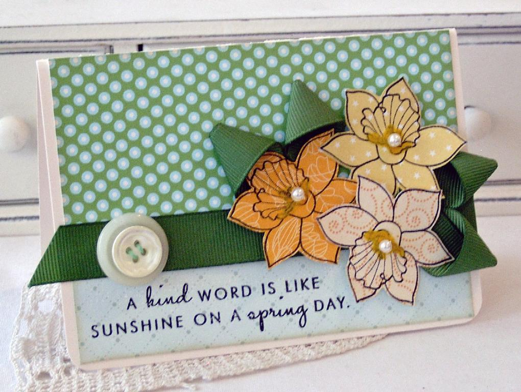 Papertrey Ink supplies used:<br />
Stamps:<br />
Year of Flowers:  Daffodils<br />...