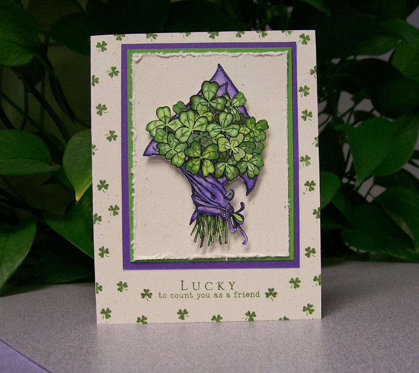 Paper:  Rustic Cream, New Leaf, unknown purple from my stash<br />
Ink:  New Leaf, Copic...