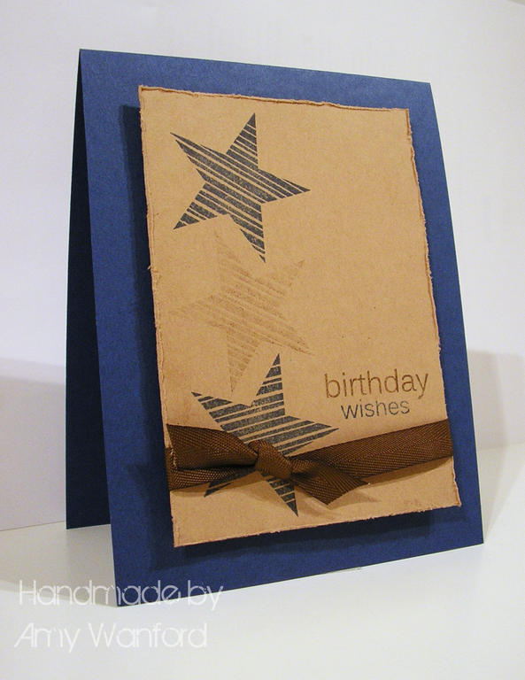 A masculine card made for my brother&#039;s birthday!<br />
Card Recipe<br />
(All PTI...