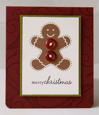 Holiday Button Bits &amp; Fancy Flouishes; Scarlet Jewel &amp; Ripe Avocado card;