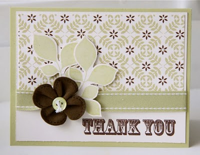 Turning a New Leaf stamps &amp; papers; Say it With Style; Spring Moss &amp; Dark Chocolate ink;...