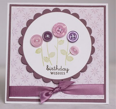 Everyday Button Bits; Pretty Pastels papers; Plum Pudding card &amp; ribbon; Plum Pudding &amp;...