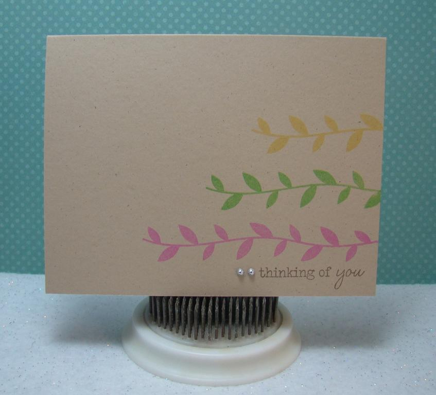 Stamps:  PTI Beyond Basic Borders &amp; Vintage Picnic Sentiments<br />
Paper:  Kraft<br />...