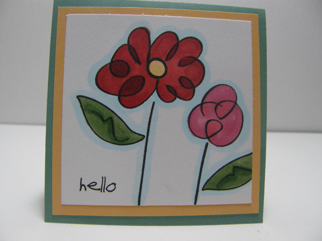This is another card with Springtime Doodles using some scraps and my copics.
