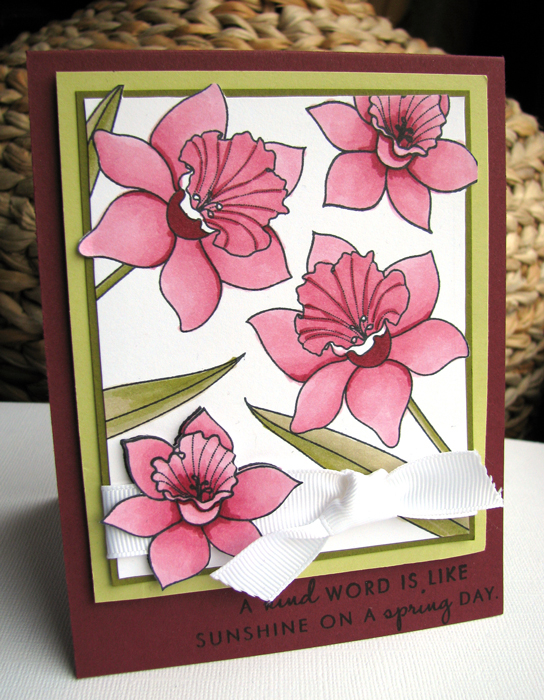 Having fun coloring those daffodill stamps!