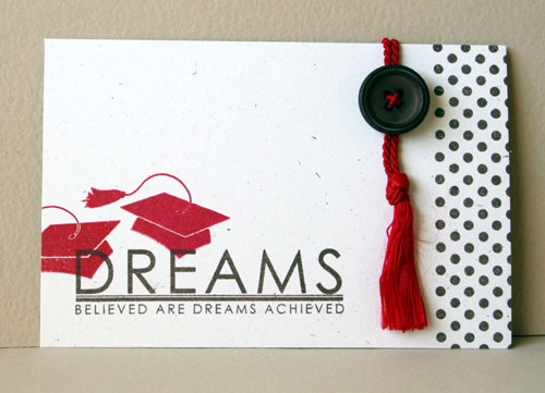 stamps: For The Graduate, Polka Dot Basics<br />
ink: Pure Poppy and Dark Chocolate<br />...