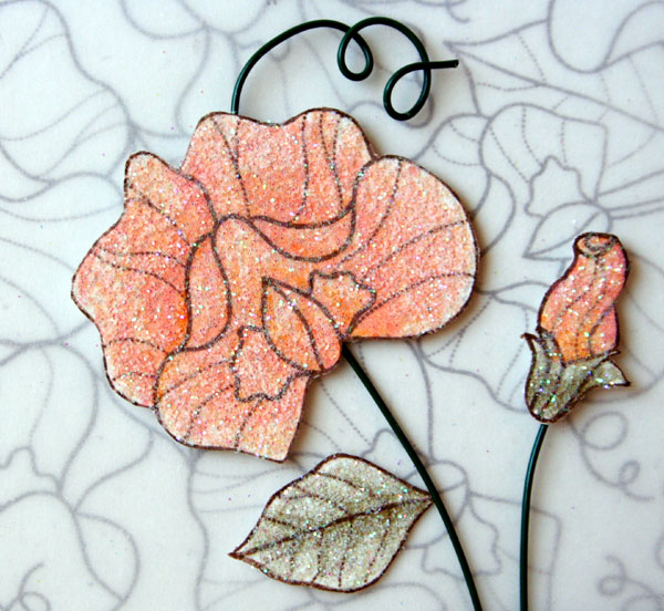 tamps: Year Of Flowers Sweet Peas<br />
ink: Dark Chocolate, Sweet Blush<br />
paper: Vintage...