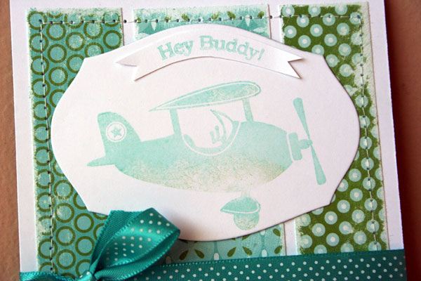 stamps: Fly Away<br />
ink: Aqua Mist, New Leaf <br />
paper: white card stock, Green Boutique...