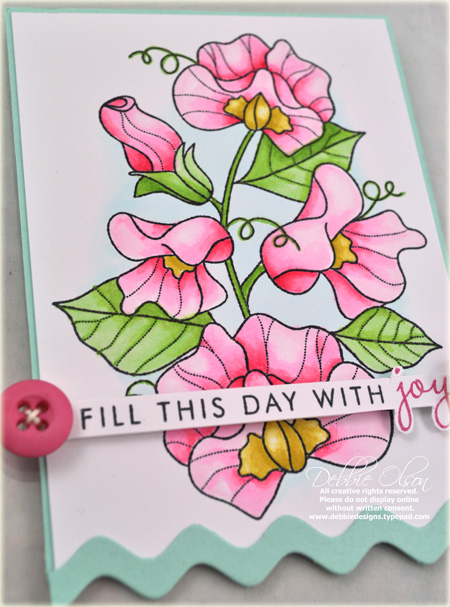 Stamps: Year of Flowers: Sweet Peas<br />
Cardstock: Creatively Clear Cardstock, Stampers...