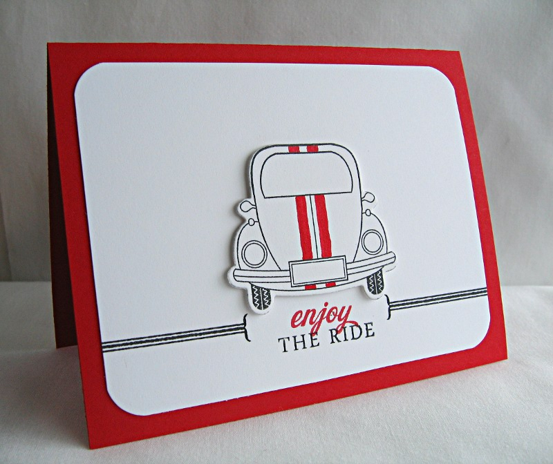 Stamps:  Enjoy The Ride &amp; For The Graduate<br />
Cardstock:  Pure Poppy &amp; White<br />...