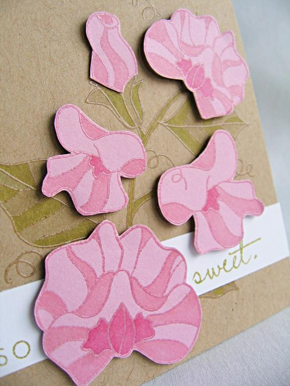 Stamps:  Year of Flowers:  Sweet Peas<br />
Ink:  Ripe Avocado &amp; Versamark<br />...