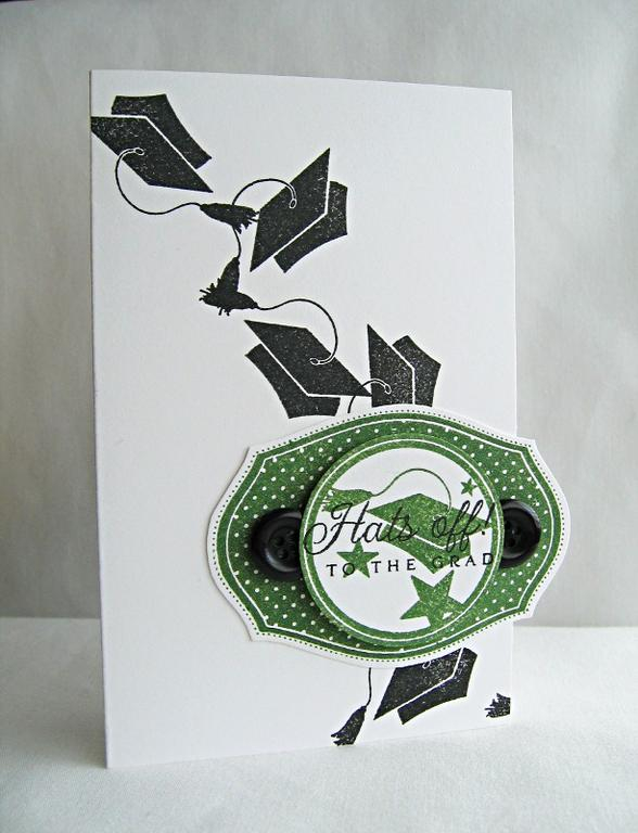 Stamps:  For The Graduate<br />
Cardstock:  White<br />
Ink:  True Black &amp; New Leaf<br />...