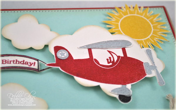 Stamps: Fly Away, Scattered Showers Additions<br />
Cardstock: Aqua Mist, Pure Poppy, Kraft,...