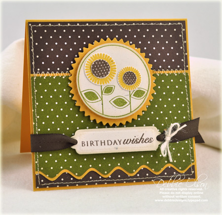 Stamps: 2010 Anniversary Set<br />
Papers; 2008 Bitty Dot Basics<br />
Cardstock: Summer Sun,...