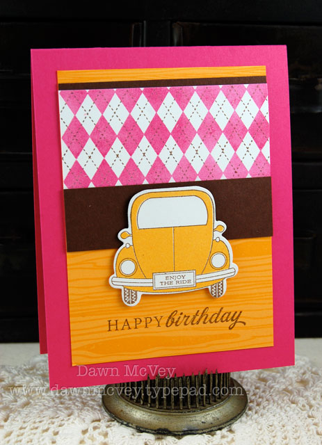 Paper: raspberry fizz, dark chocolate, summer sunrise, stamper's select white<br />...