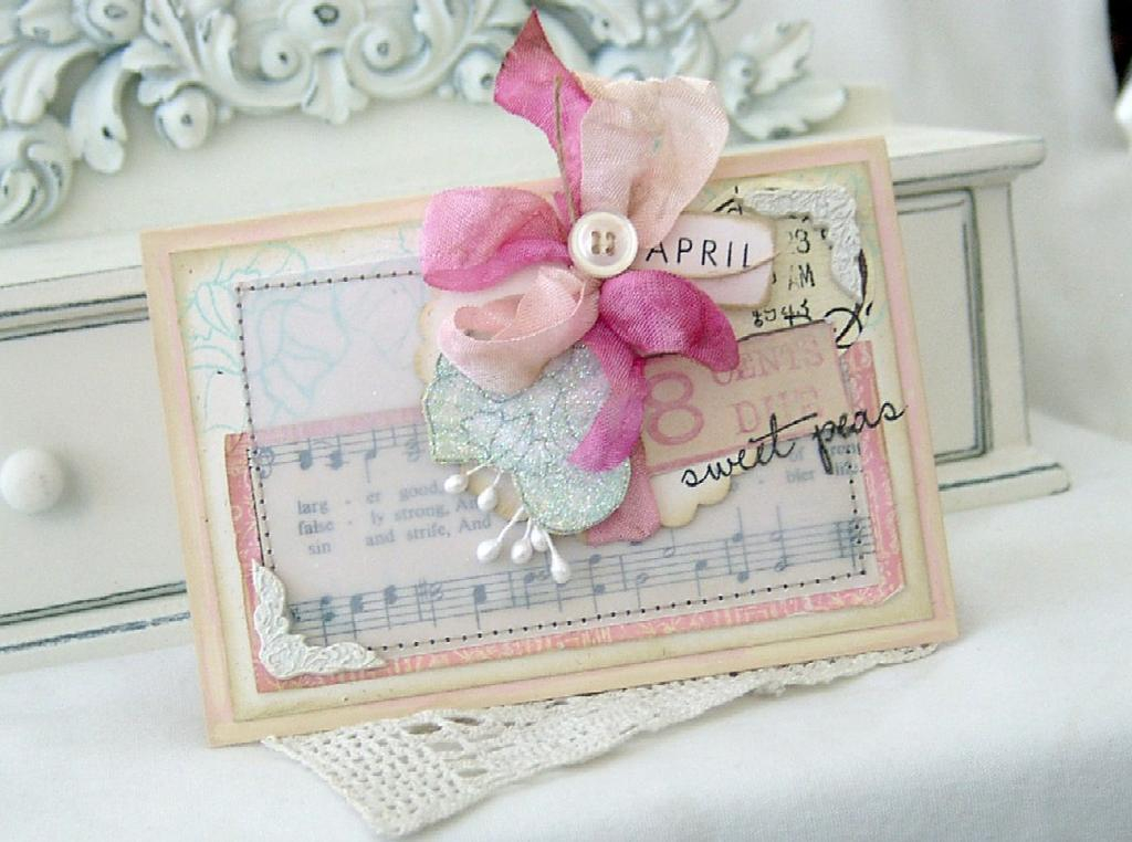 Papertrey Ink Supplies Used:<br />
Stamps:<br />
Year of Flowers:  Sweetpeas<br />...