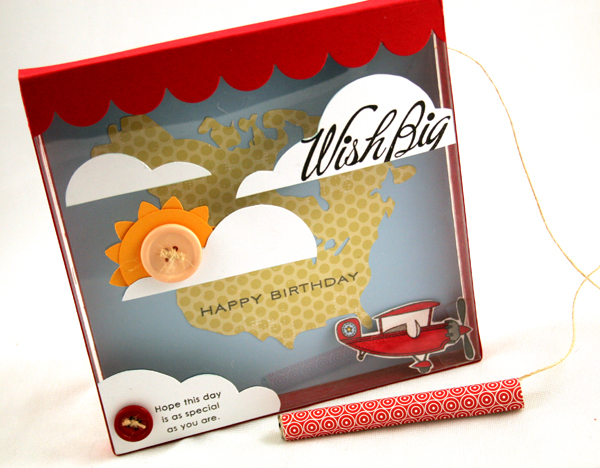 Stamps: Fly Away (available April 15th), Birthday Basics, Big and Bold Wishes<br />
Patterned...