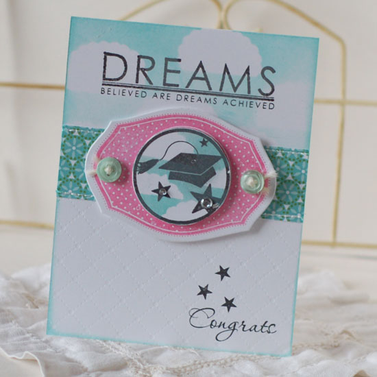 Stamps:  For the Graduate, Communique Curves Sentiments, Star Prints (tiny star)<br />
Ink:...