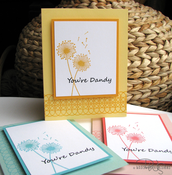 Set of cards with PTI CS and ink. Practicing Creativity stamps