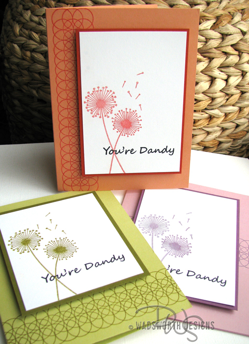Set of cards with PTI CS and ink. Practicing Creativity stamps