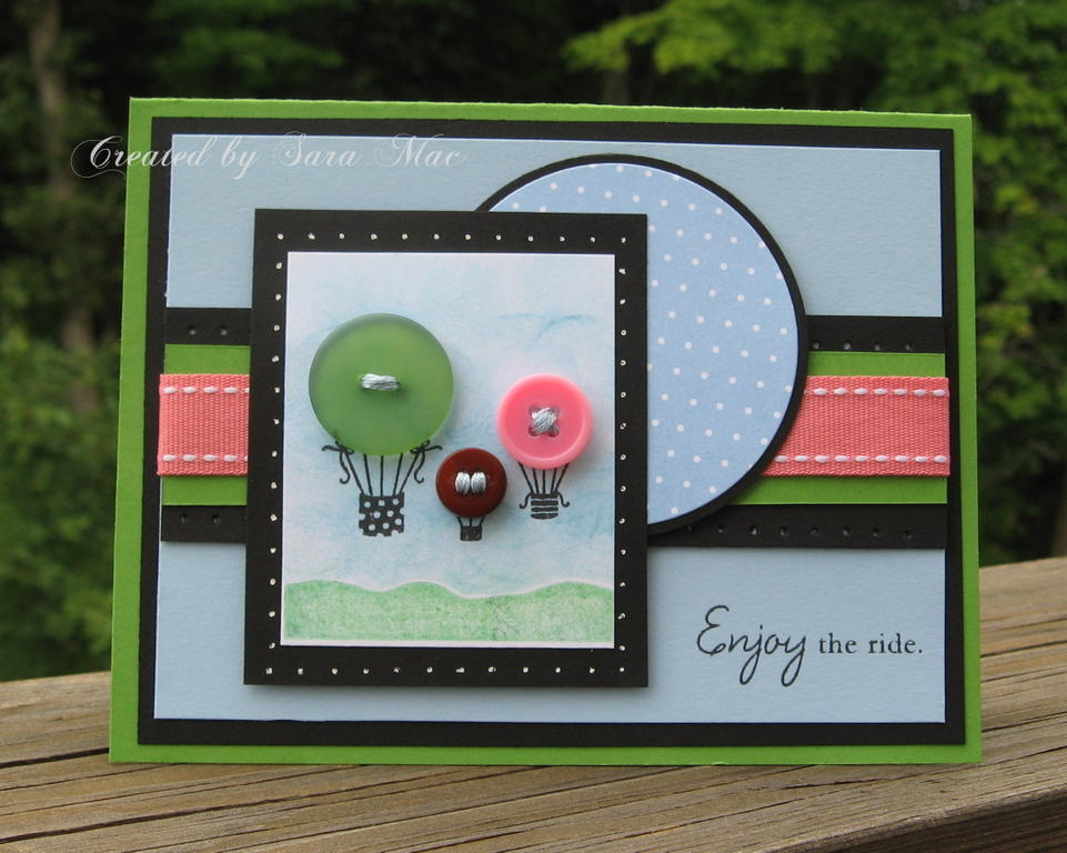 Stamps: Everyday Button Bits (PTI)  <br />
Paper: New Leaf, True Black, Spring Rain, Stampers...