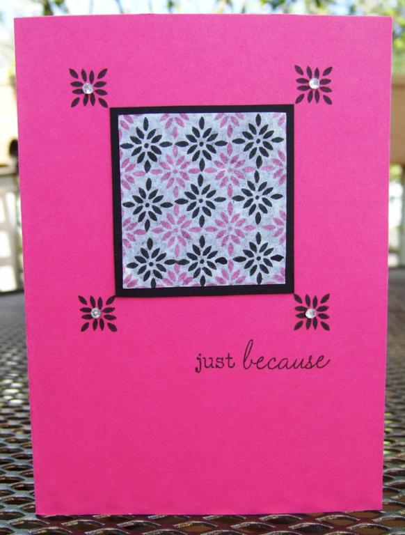 Background Basics Botanicals, Rasberry Fizz paper and ink, True black ink, tissue paper, small...