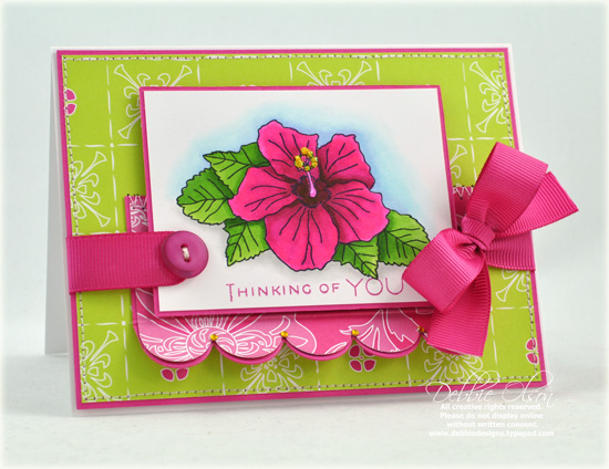 Stamps: Aloha<br />
Ink: Raspberry Fizz; Memento Tuxedo Black (Tsukineko)<br />
Cardstock:...