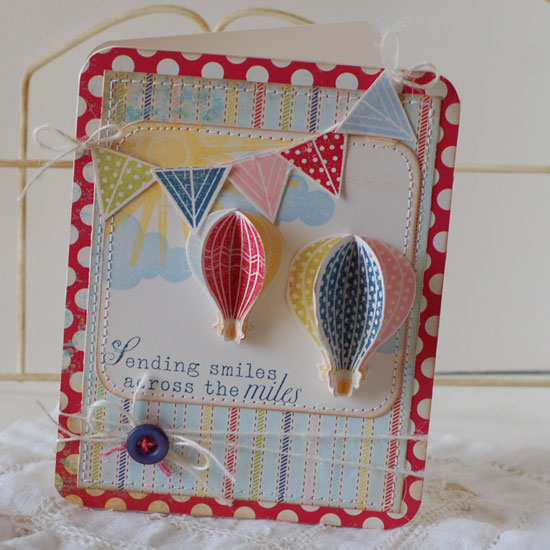 Stamps:  Up, Up &amp; Away, Up, Up &amp; Away Sentiments<br />
Ink:  Enchanted Evening, Sweet...