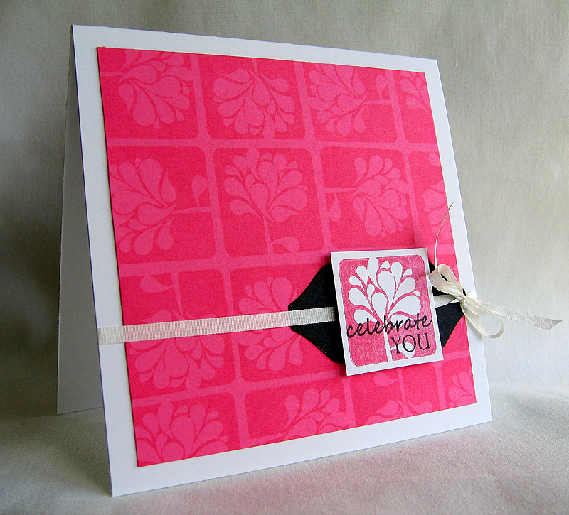 Stamps:  Take Three: Summer<br />
Ink:  Hibiscus Burst, True Black &amp; Versamark<br />...