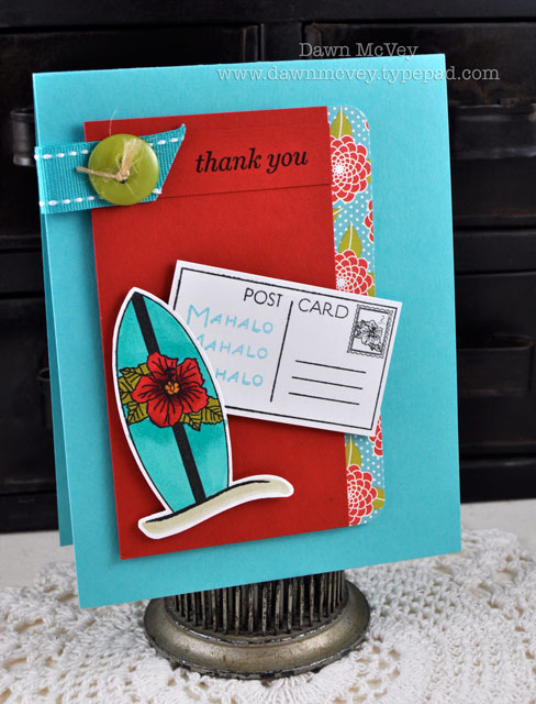 Paper: hawaiian shores, pure poppy, stamper's select white, beautiful blooms<br />
Stamps:...